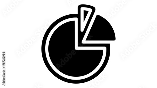 Pie chart icon isolated on white background