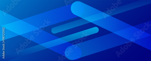 Abstract blue background with diagonal lines and round shape. Vector