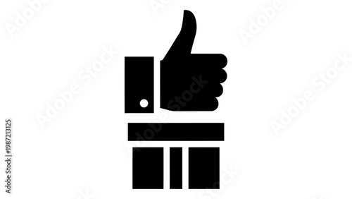 Thumbs up icon, like symbol, social media button, vector illustration isolated on white background