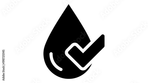 Water drop icon with check mark symbol