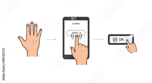 Hand using smartphone fingerprint scanner.