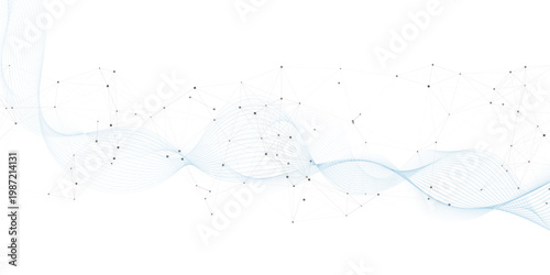 Abstract blue wavy lines Digital frequency track equalizer background. Curved wave smooth stripe seamless pattern. Wave lines created using blend tool. graphic design template banner business wave.