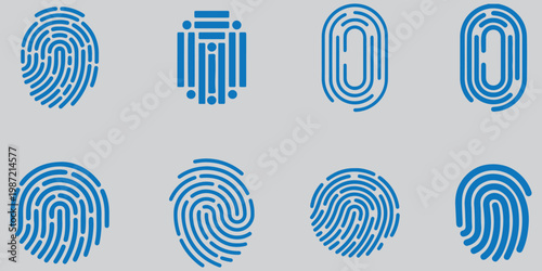 Fingerprint icon. Simple vector illustration on black and white background
