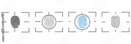 Fingerprint icon. Simple vector illustration on black and white background