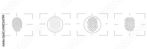 Fingerprint icon. Simple vector illustration on black and white background