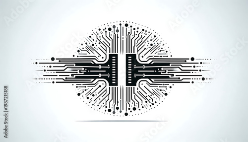 A black flat vector silhouette icon of two digital portals connected by a high-speed data stream, representing teleportation or instant transfer, isolated on white.