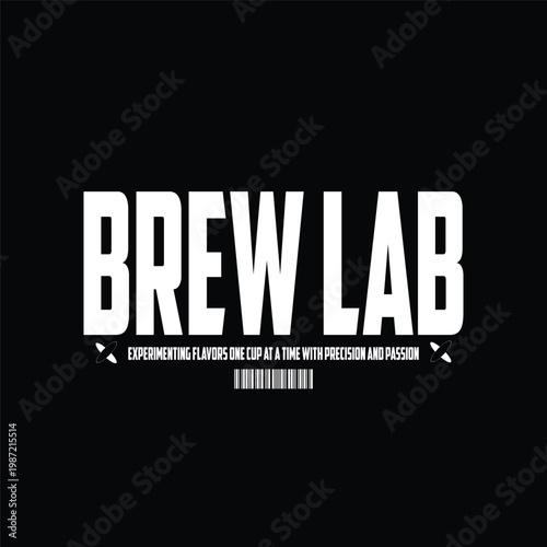 brew lab tall block streetwear typography t-shirt design