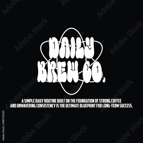 daily brew co y2k orbit streetwear typography t-shirt design