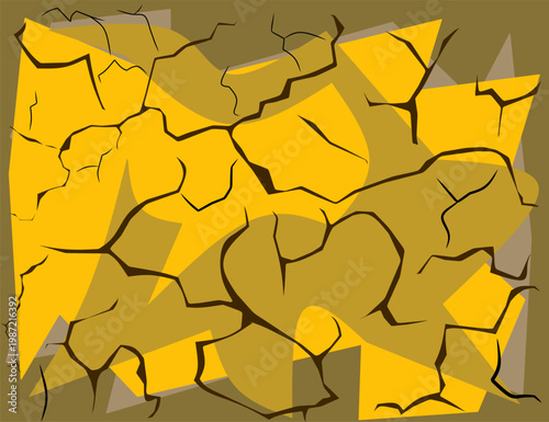 vector illustration of cracked ground surface drought water shortage