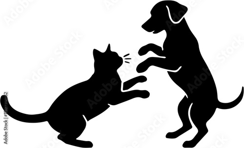 wild animals silhouette vector illustration 