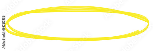 Yellow circle, pen draw. Highlight hand drawing different circles isolated on background. Handwritten red circle. For marking text, numbers, marker pen, pencil, and text check, vector illustration.