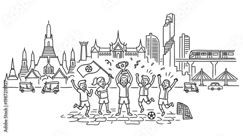 Thai Soccer Team Celebrates Victory in Bangkok