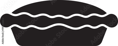 Vector graphic of a cupcake with white wavy frosting lines on top isolated on transparent background