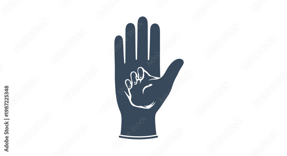 Fototapeta premium Hand with palm facing outward gesture.