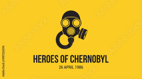 Heroes of Chernobyl Gas Mask Icon on Yellow Background