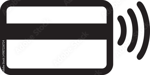 Contactless Payment Card Icon Minimal Solid Black Vector for Fintech and Digital Banking
