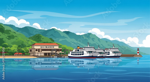 view of the sea and mountains