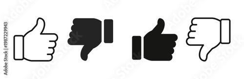 Thumb up & thumb down icon. like symbol. like dislike icon social media feedback ui. emoji post reactions set. vector illustration