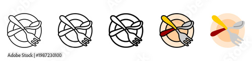 Cutlery Icon With Differences and Colors