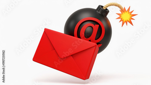 Network abuse sends large volumes of email bomb with lit fuse, phishing attack, malware