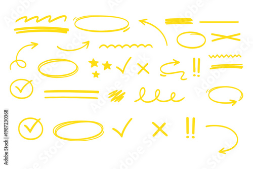 Foto Arrow, highlight, oval marker pen set
