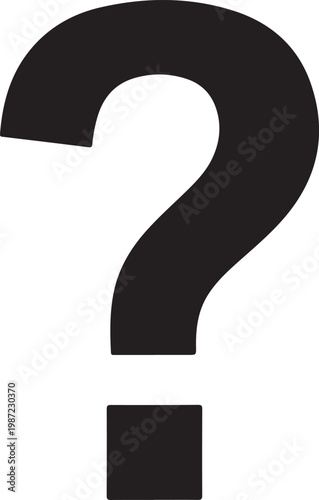 Large dark gray question mark symbol on white background for queries and inquiries