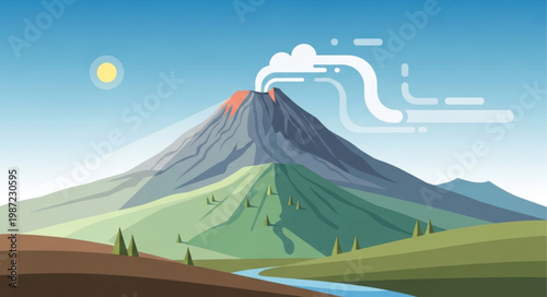 mountain landscape with clouds