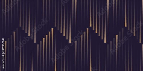 Navy blue abstract background with halftone golden lines delicate pattern. Small light spot box. Curve line, cosmic galaxy space. Festive BG for social media, birthday party invitation.eps,10