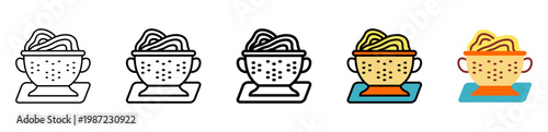Colander Icon With Differences and Colors