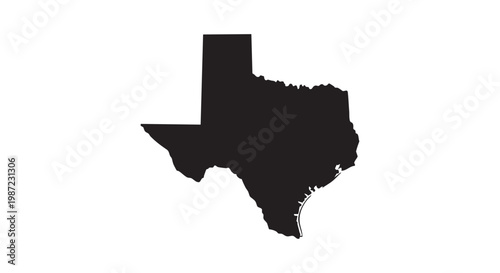 State of texas map silhouette illustration isolated on white background symbol of american lone star state for design.