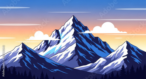 mountain landscape vector illustration