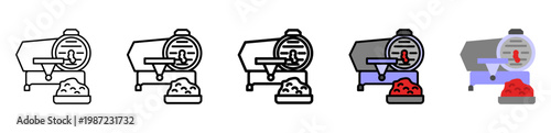 Meat Grinder Icon With Differences and Colors