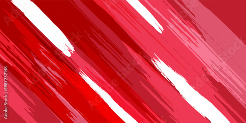 Straight red ink vector lines pack. Bloody color long and round hand-drawn brushstroke text highlights, frames, circles. Asian calligraphy brushstroke set.