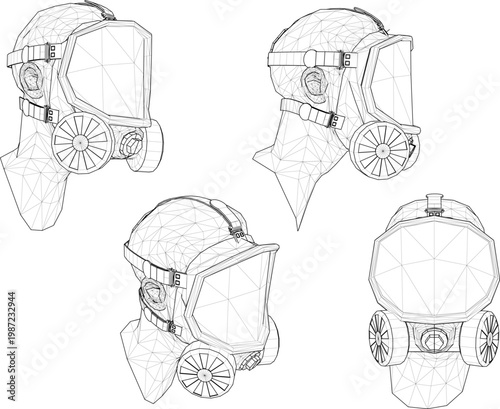 Vector sketch illustration of Safety Respirator Half Face Dust Mask design to prevent infectious diseases