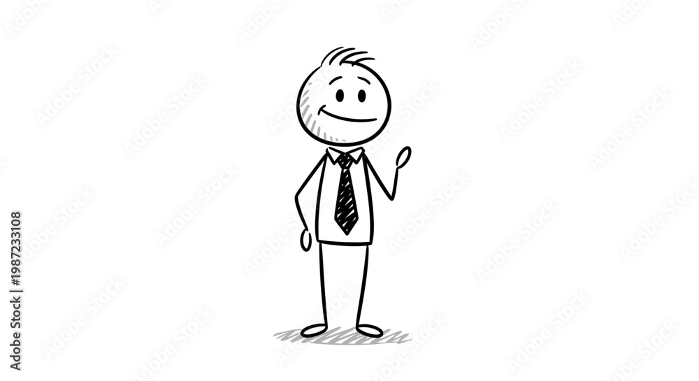 Fototapeta premium A simple stick figure in business attire.