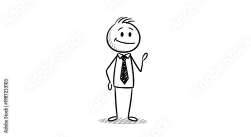 A simple stick figure in business attire.