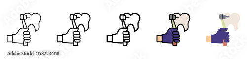 Dental Tool Icon With Differences and Colors