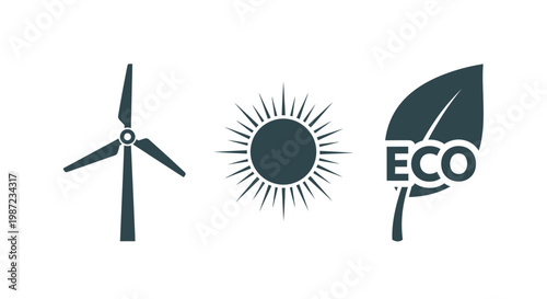 Eco friendly energy logo icons set.