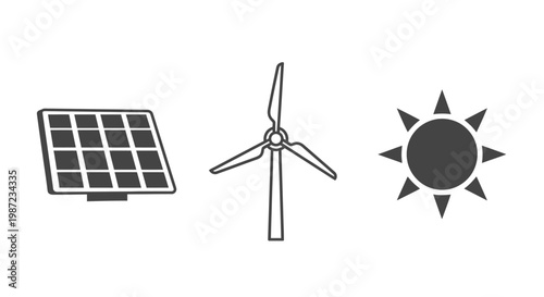 Renewable Energy Solar Panel Turbine Sun.