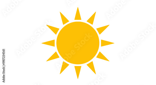 Sun Icon Yellow Solar Symbol.