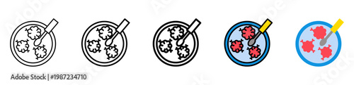 Petri Dish Icon With Differences and Colors