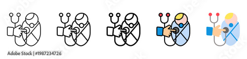 Pediatric Icon With Differences and Colors