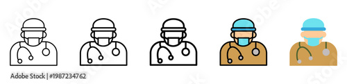 Surgeon Icon With Differences and Colors