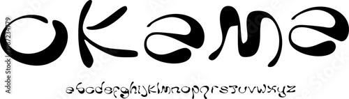 OKAMA Abstract Organic Display Font Alphabet – Fluid Experimental Font Type with Soft Irregular Letterforms, Artistic Typography Meaning for Creative Branding, and Modern Graphic Design Projects