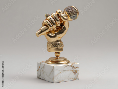 Voice of Victory – Gold Microphone Award Sculpture
