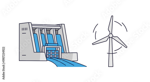 Wind turbine generating renewable energy power.