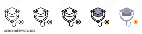 Medical School Icon With Differences and Colors