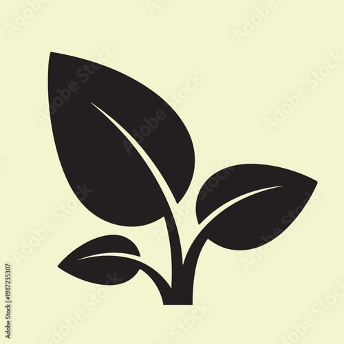 Growing plant icon with seedling development environment wellness agriculture symbolism vegetable