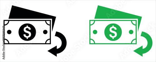 Professional Money Back and Cashback Icon Set for E-commerce Refund and Financial Transaction Concept Vector Illustration.