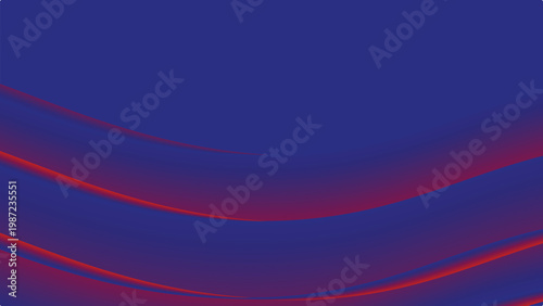 Minimalist abstract deep blue background with flowing red purple gradient wave modern vector illustration design